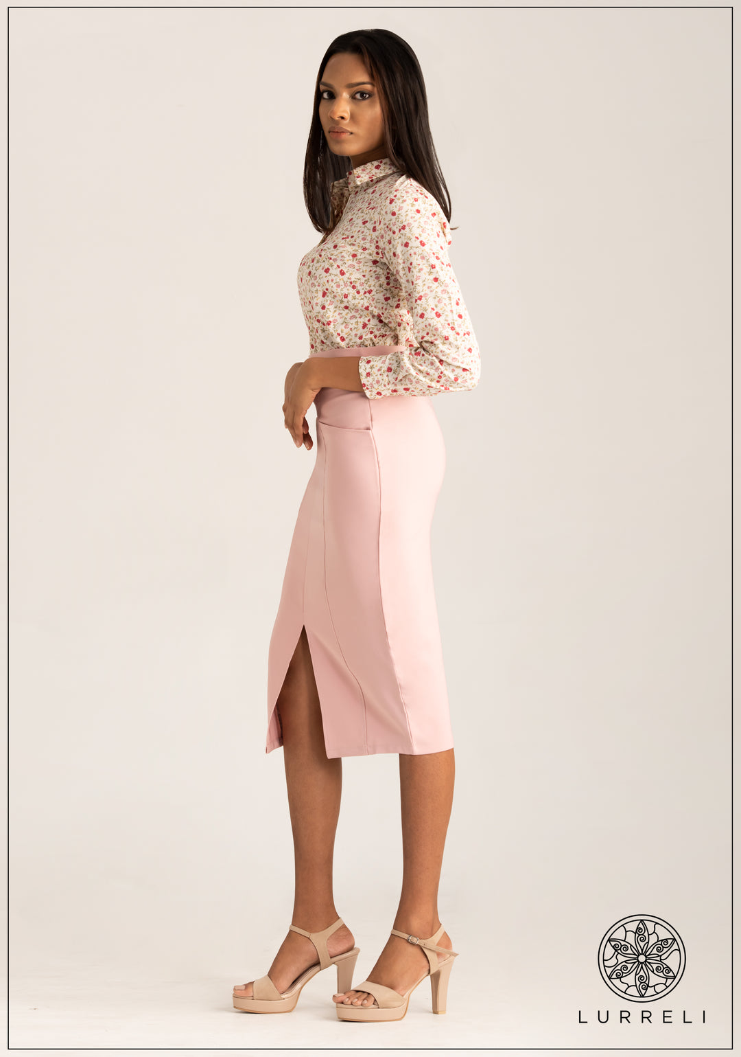 Front Slit Midi Skirt