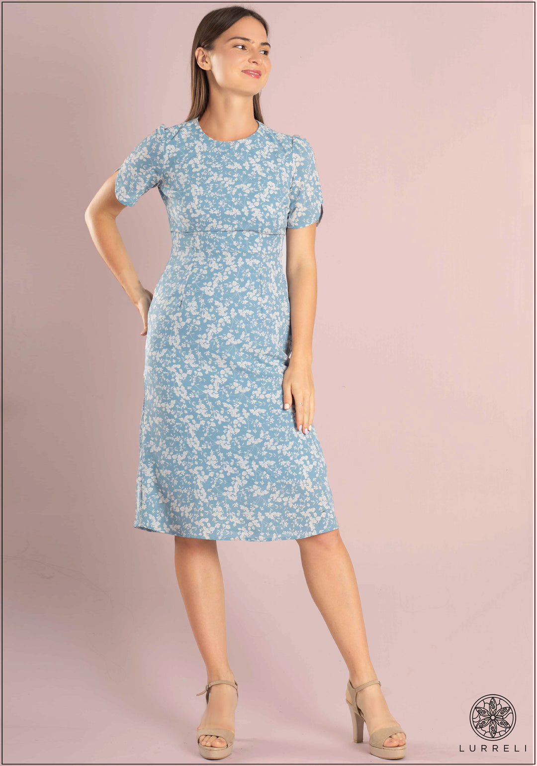 Tulip Sleeve Ditsy Floral Dress