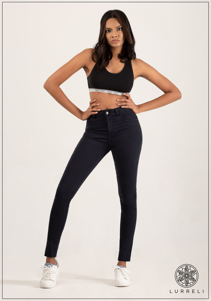 Mid Waist Navy Jean