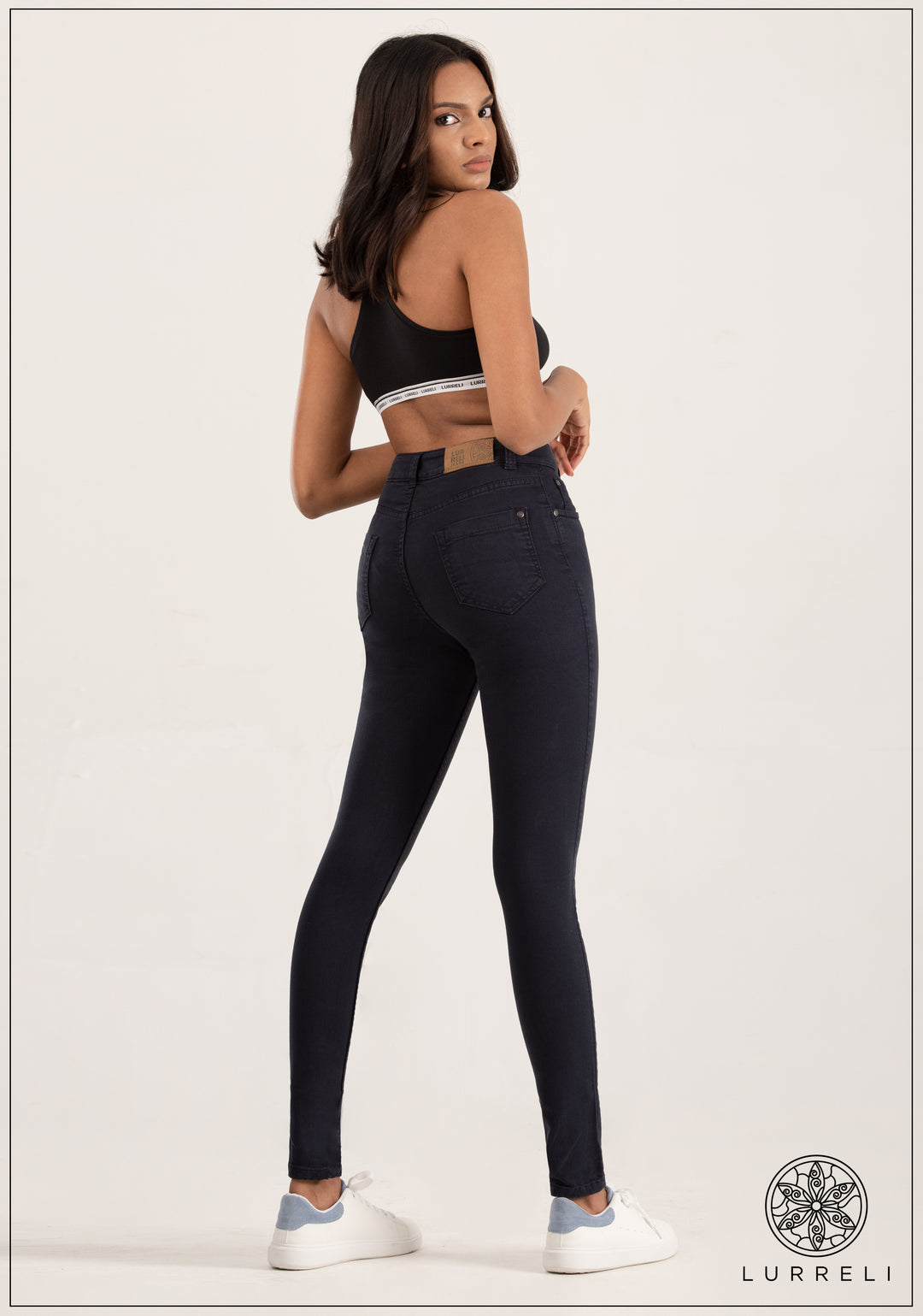 Mid Waist Navy Jean